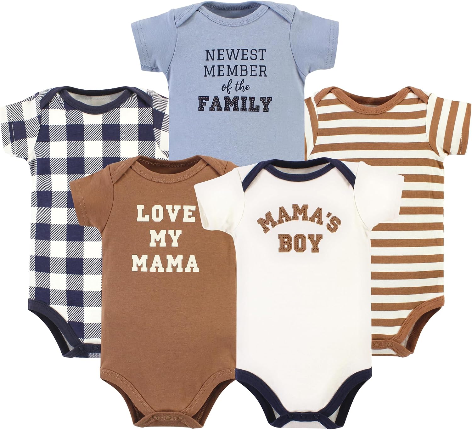 Hudson Baby Unisex Baby Cotton Bodysuits 5-pack
