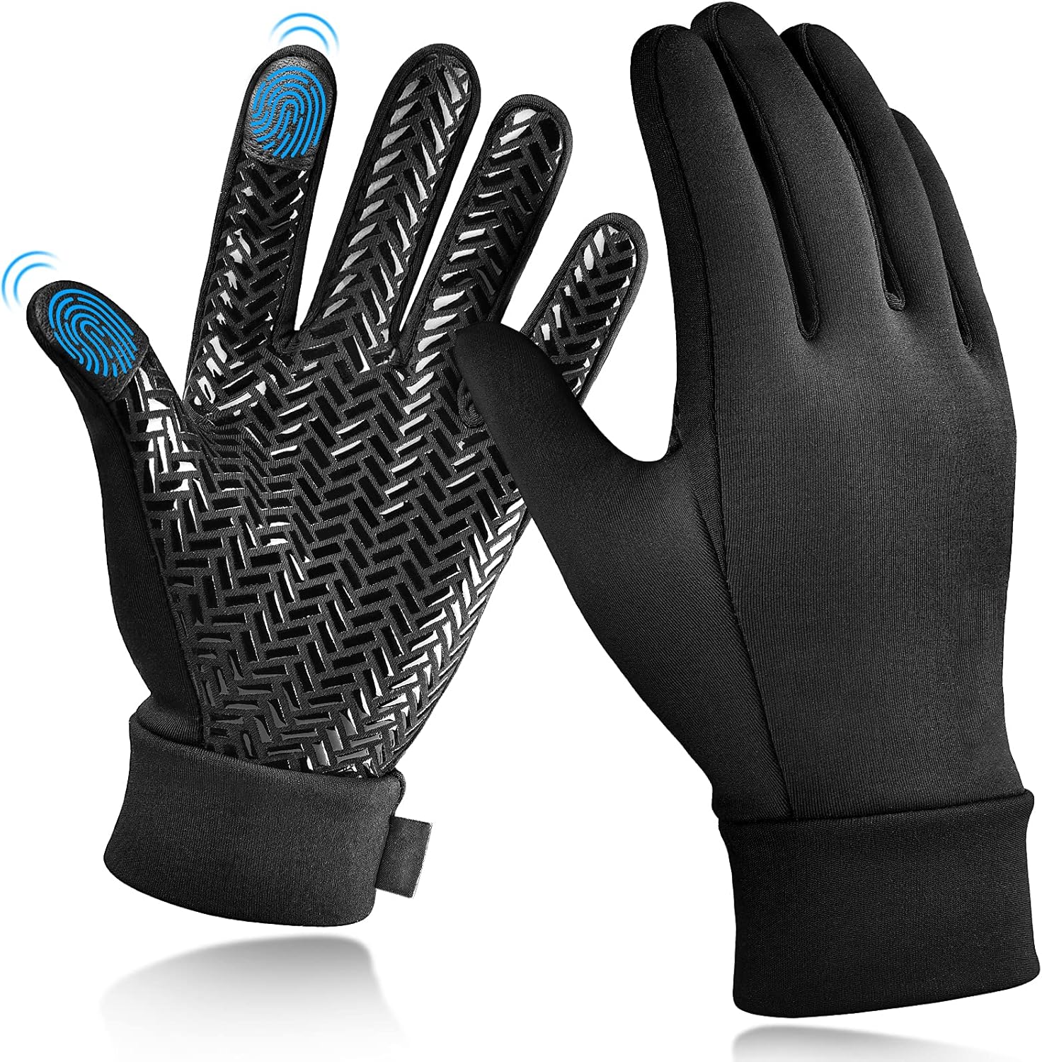 EEFOW Kids Winter Touch Screen Gloves – Cold Weather Windproof Waterproof Fleece Warm Gloves Anti-Slip Cycling Mittens for Aged 4-12 Children Boys & Girls