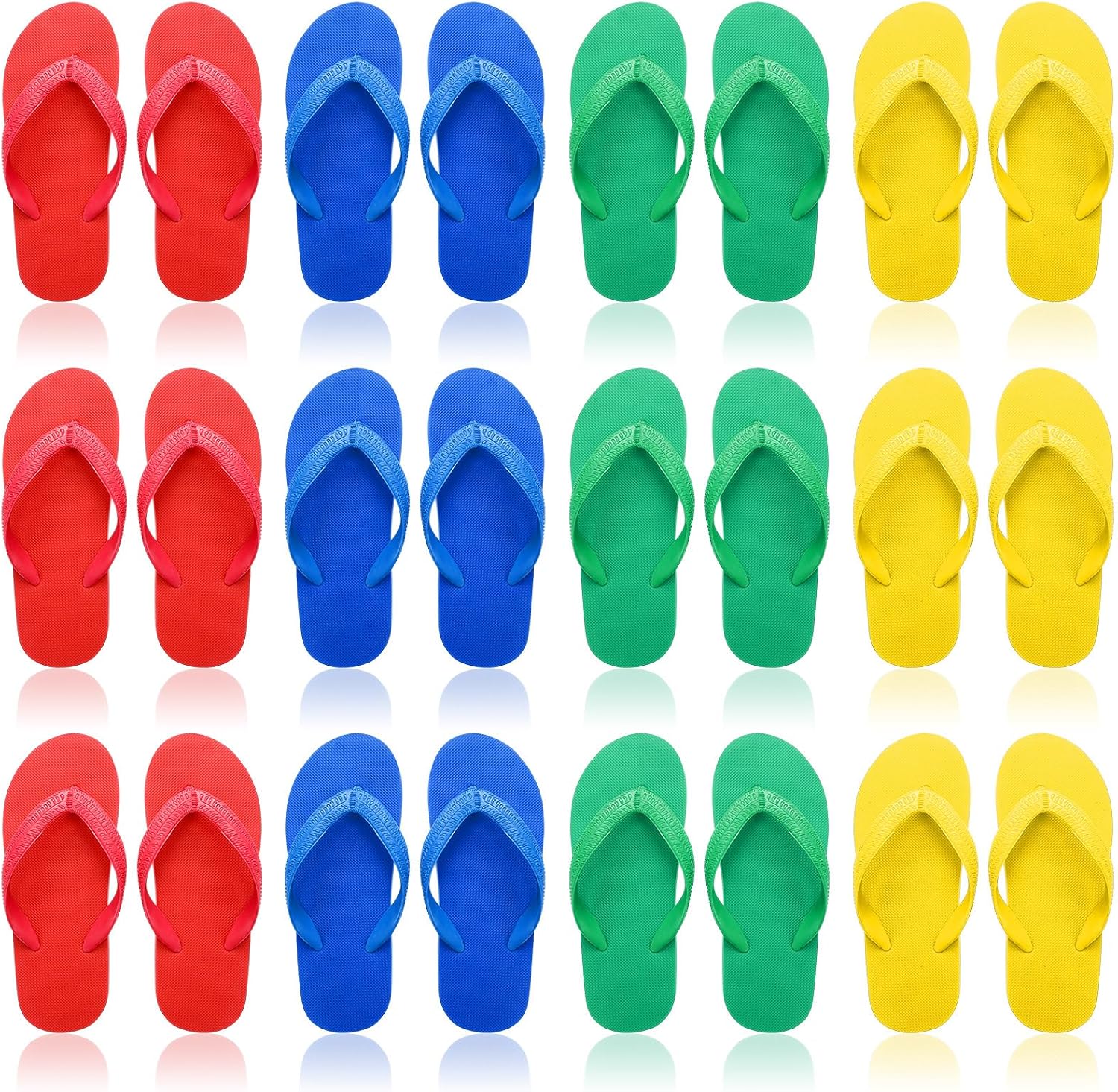 Halfchet Pack of 12 Unisex Kids’ Flip Flops Bulk Multi Colors Child Boys Girls Big Non Slip Kids’ Flip Flops for Summer Sport Beach Pool Party and Water Games