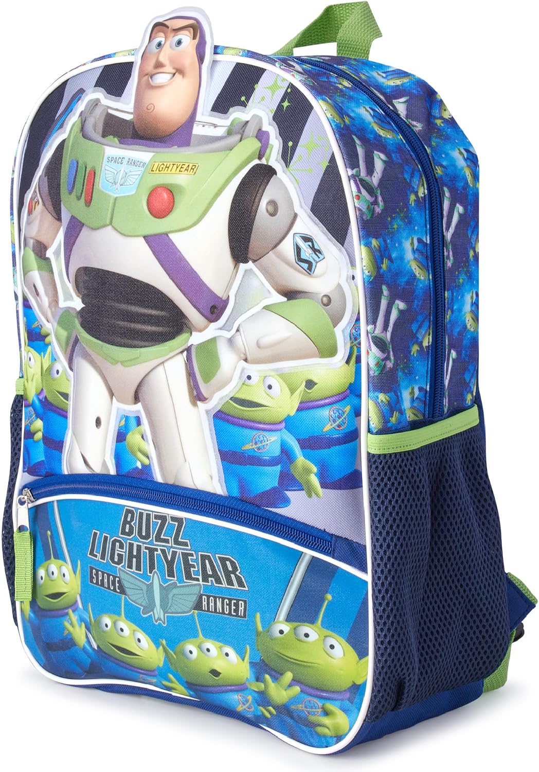 Fast Forward Buzz Lightyear Kids Backpack – 16” 3D Bookbag Preschool Elementary Backpack for School Girls Boys School Bags, Buzz Green