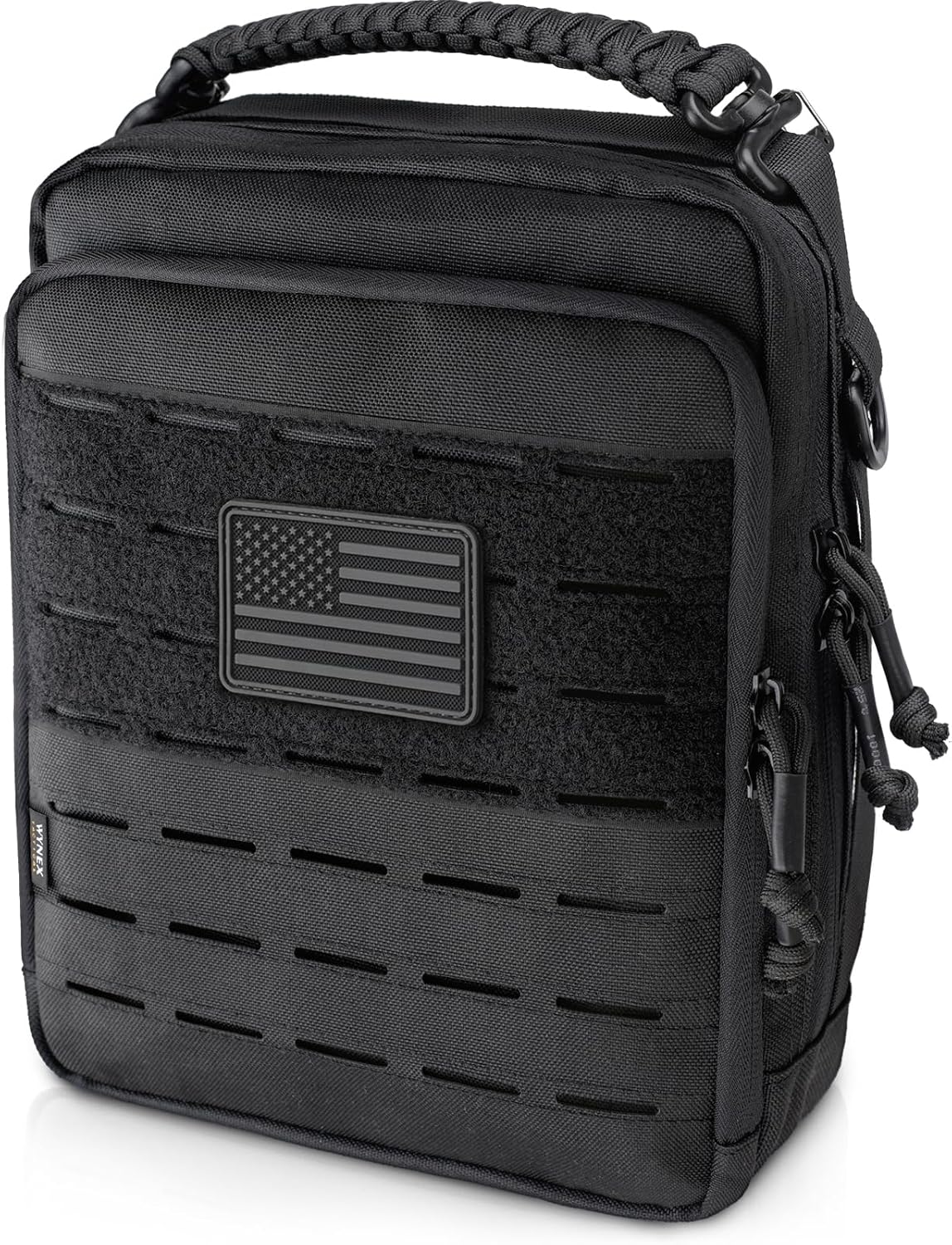 WYNEX Tactical Molle Admin Pouch, Utility EDC Pouch Organizer Modular Tool Pouch of Double Layer Design Medical EMT Attachment Bag Large Capacity with Elastic Webbing Insert Panel