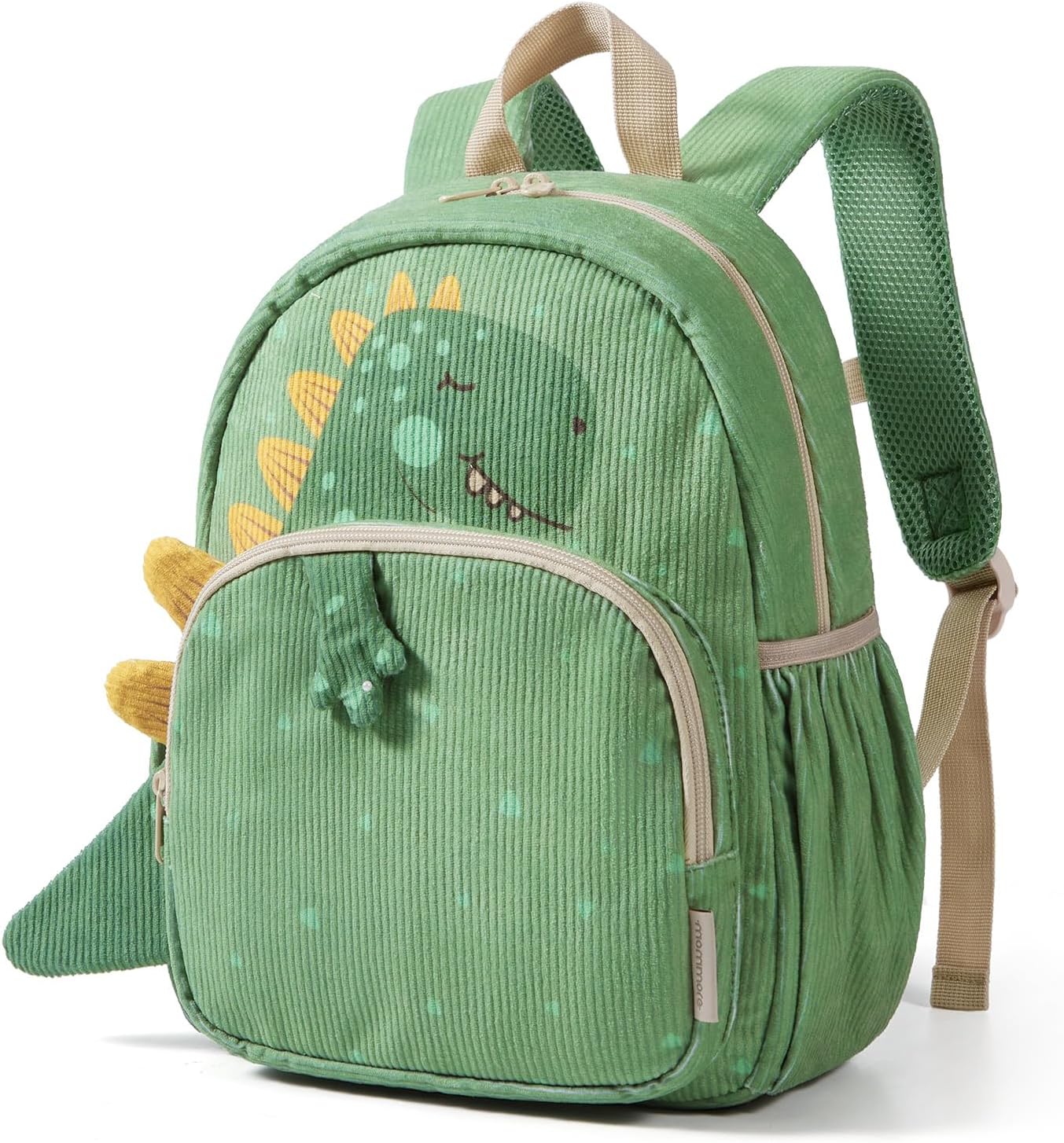 mommore Corduroy Toddler Backpack for Boys 2-4, 3D Cute Preschool Kindergarten Daycare Backpacks – 13″ H Kids Bookbag for Boys – Dinosaur