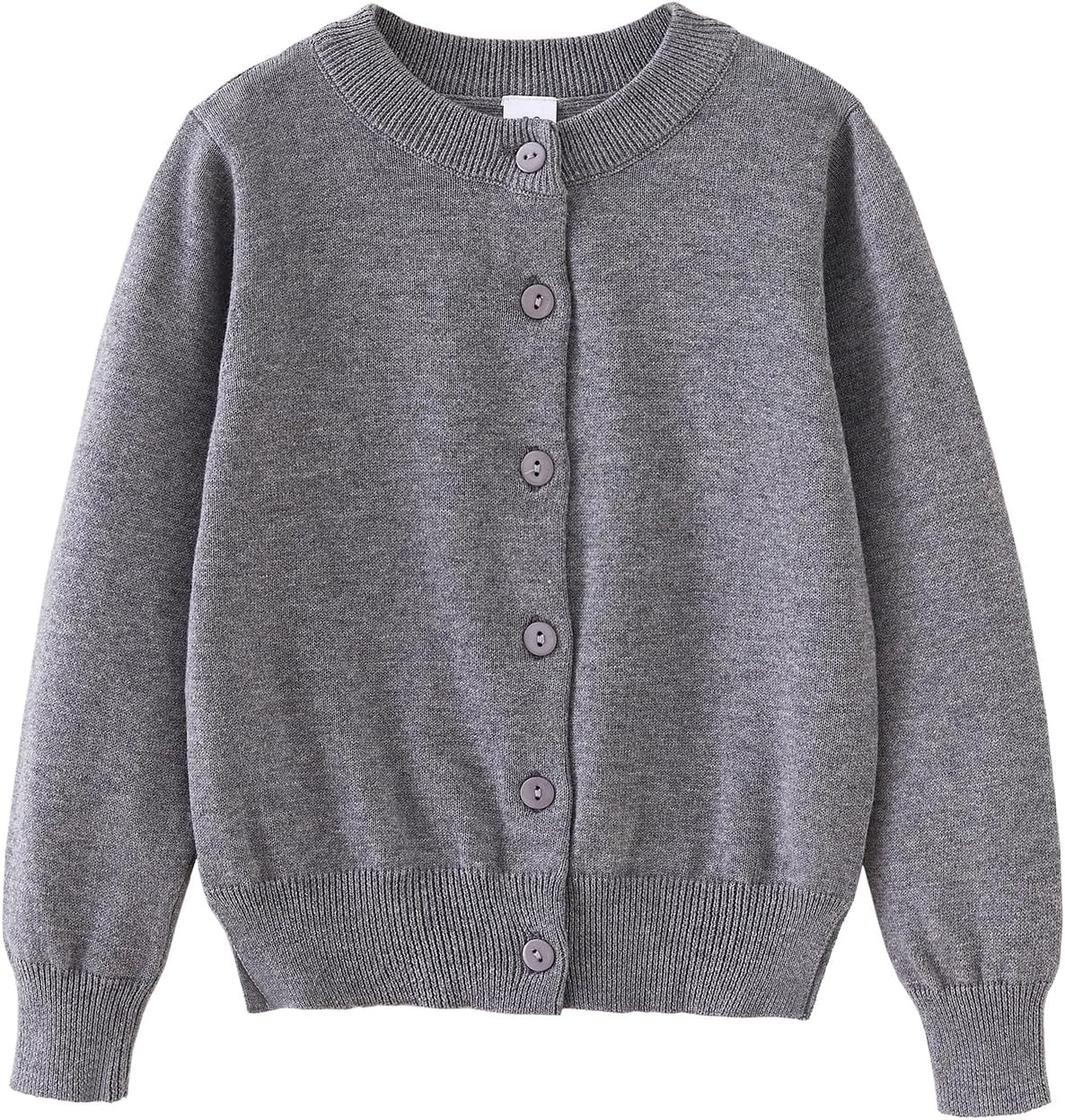V FOR CITY Girls Cardigan Basic School Uniforms Kids Cotton Long Sleeve Button Knit Sweater 6-12 Years
