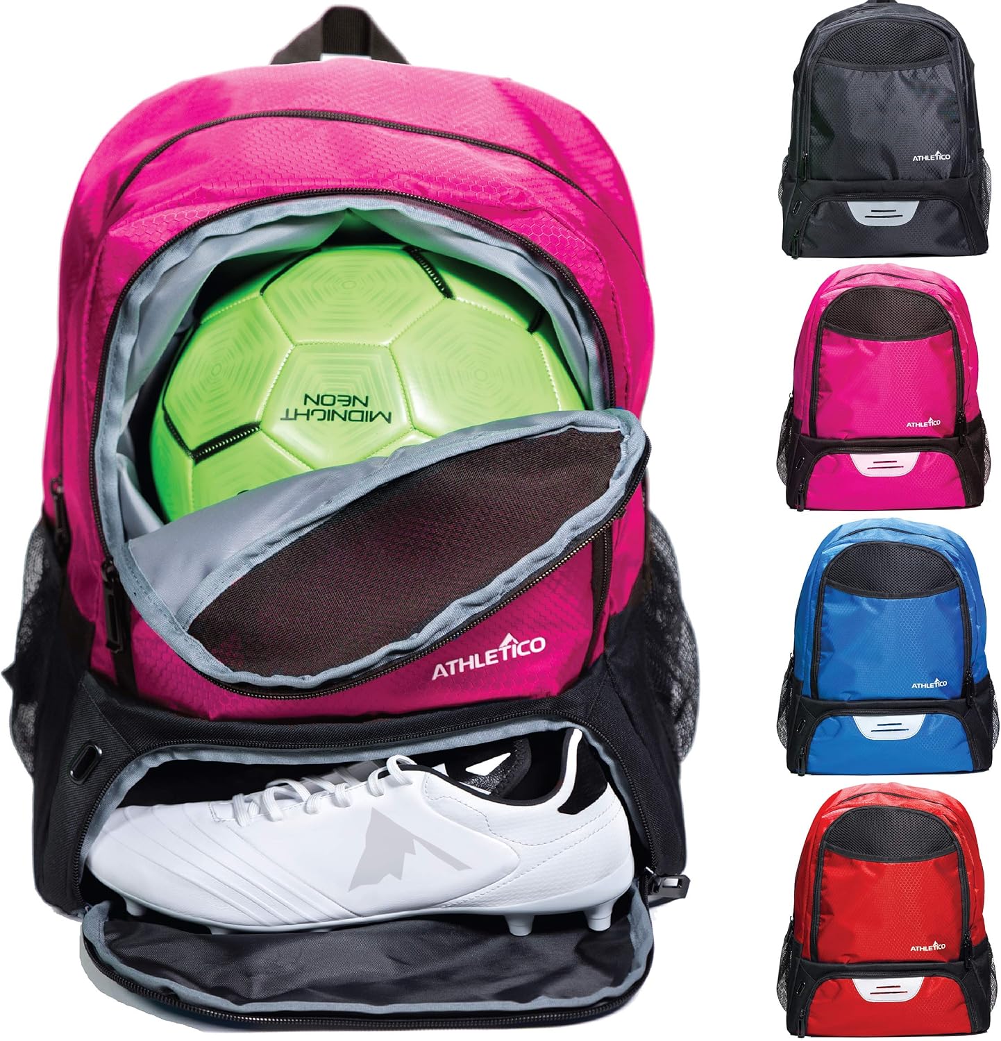 Athletico Youth Soccer Bag – Soccer Backpack & Bags for Basketball, Volleyball & Football | Includes Separate Cleat and Ball Compartment