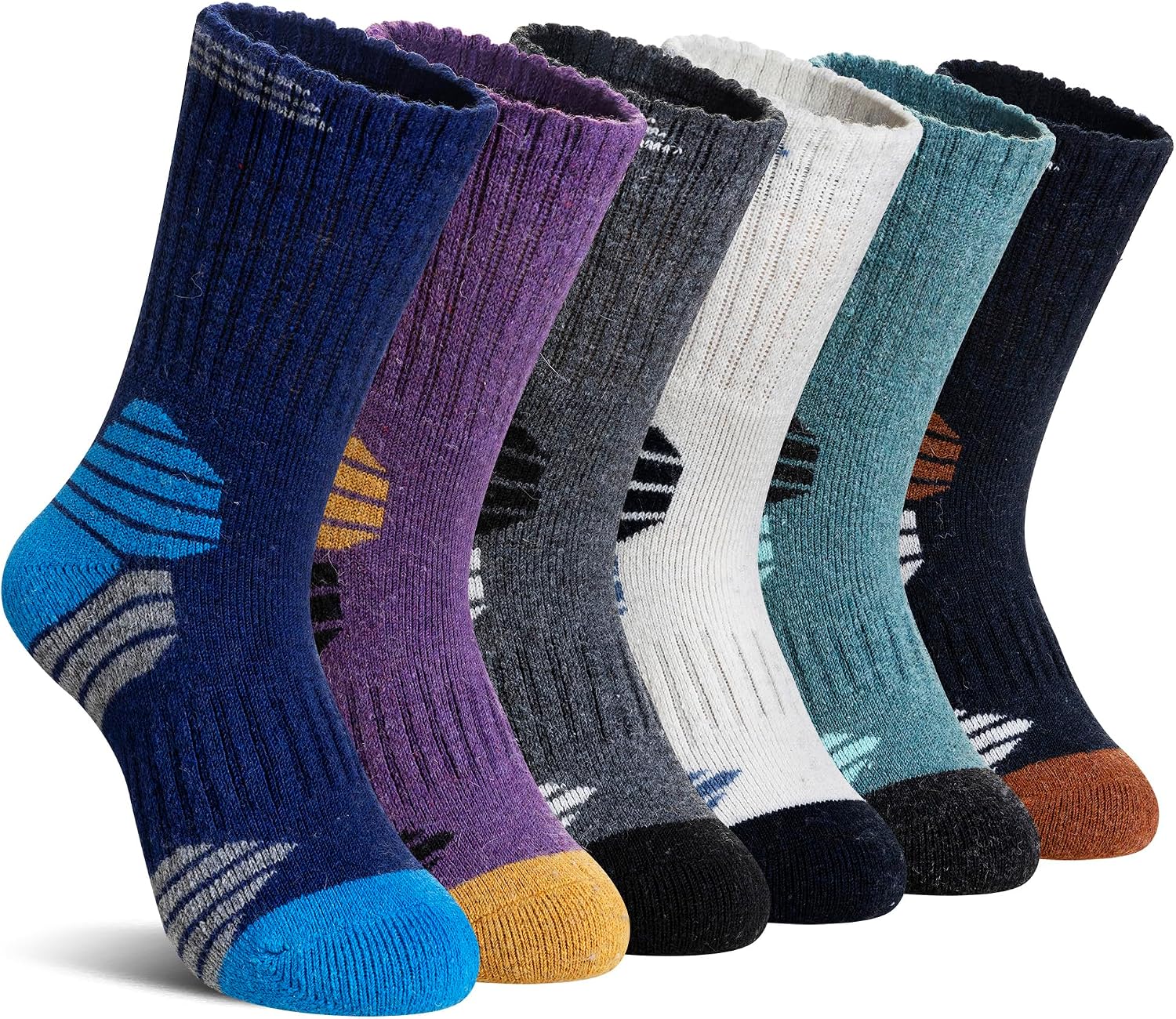 DoSmart Kids Hiking Walking Socks, Boys Girls Toddlers Merino Wool Warm Wicking Cushion Crew Socks