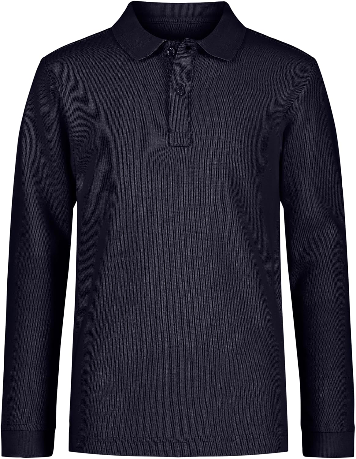 Nautica Boys’ School Uniform Long Sleeve Polo Shirt, Button Closure, Comfortable, Breathable Fabric