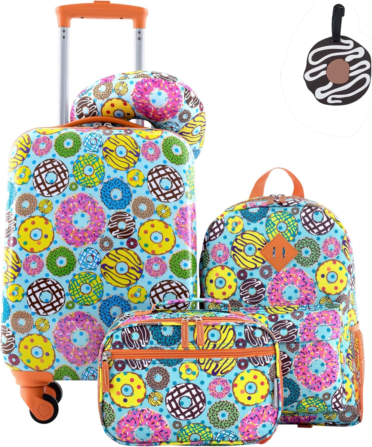 Travelers Club 5 Piece Kids’ Luggage Set, Donut
