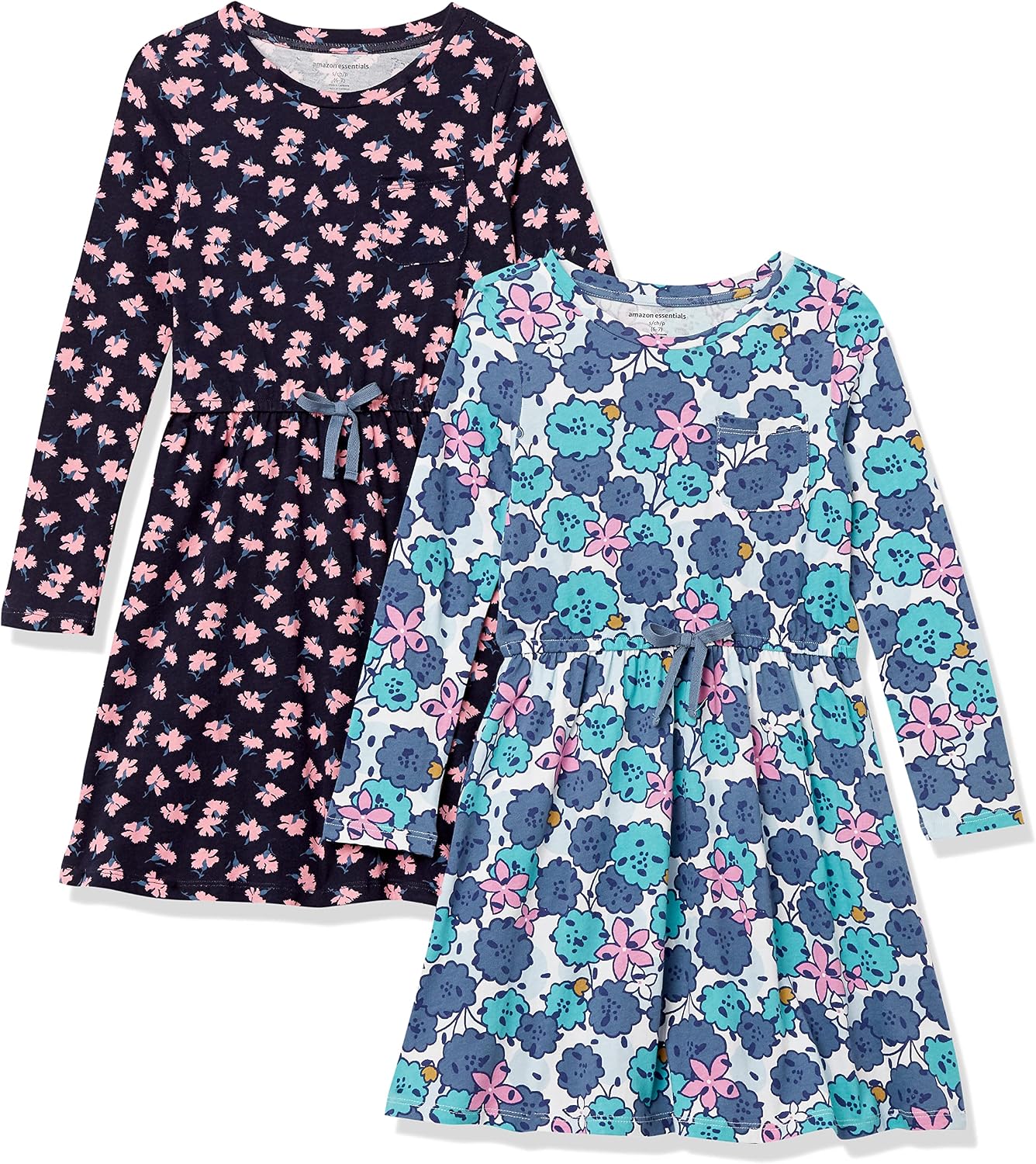 Amazon Essentials Girls and Toddlers’ Long-Sleeve Elastic Waist T-Shirt Dress