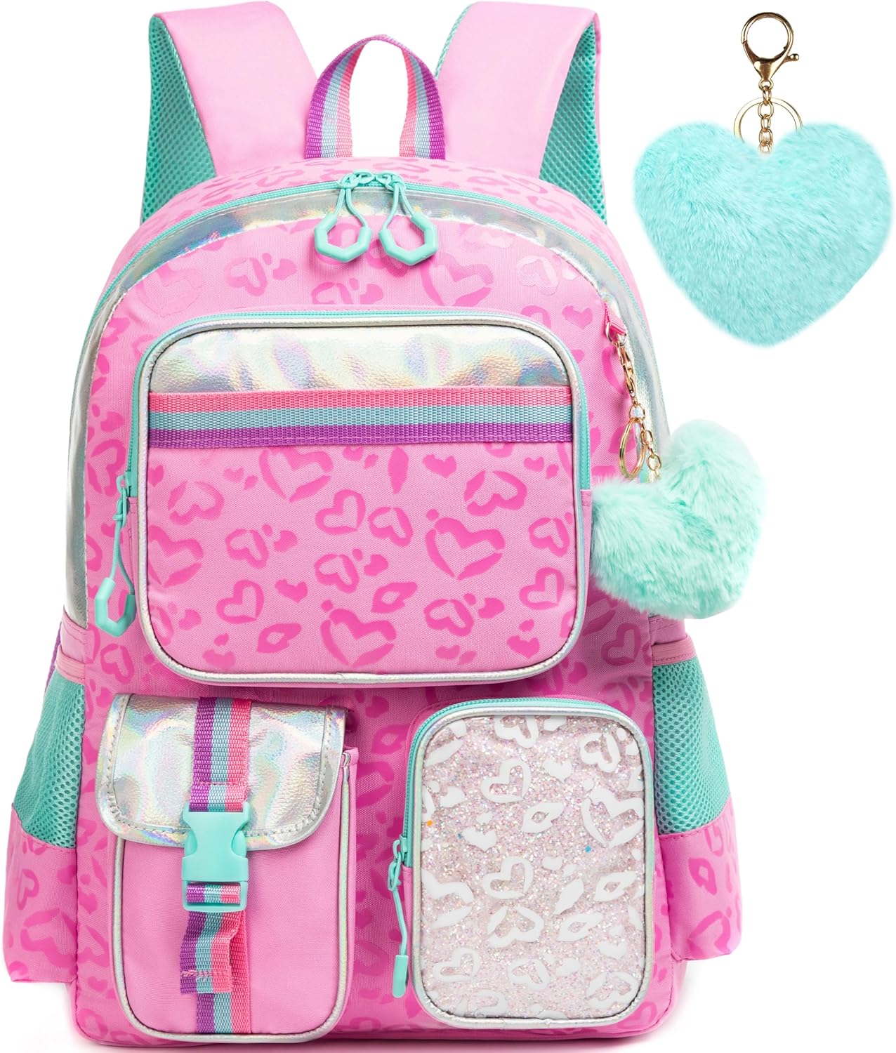 Meetbelify Pink Aesthetic Backpack for Elementary School Girls, 8-10