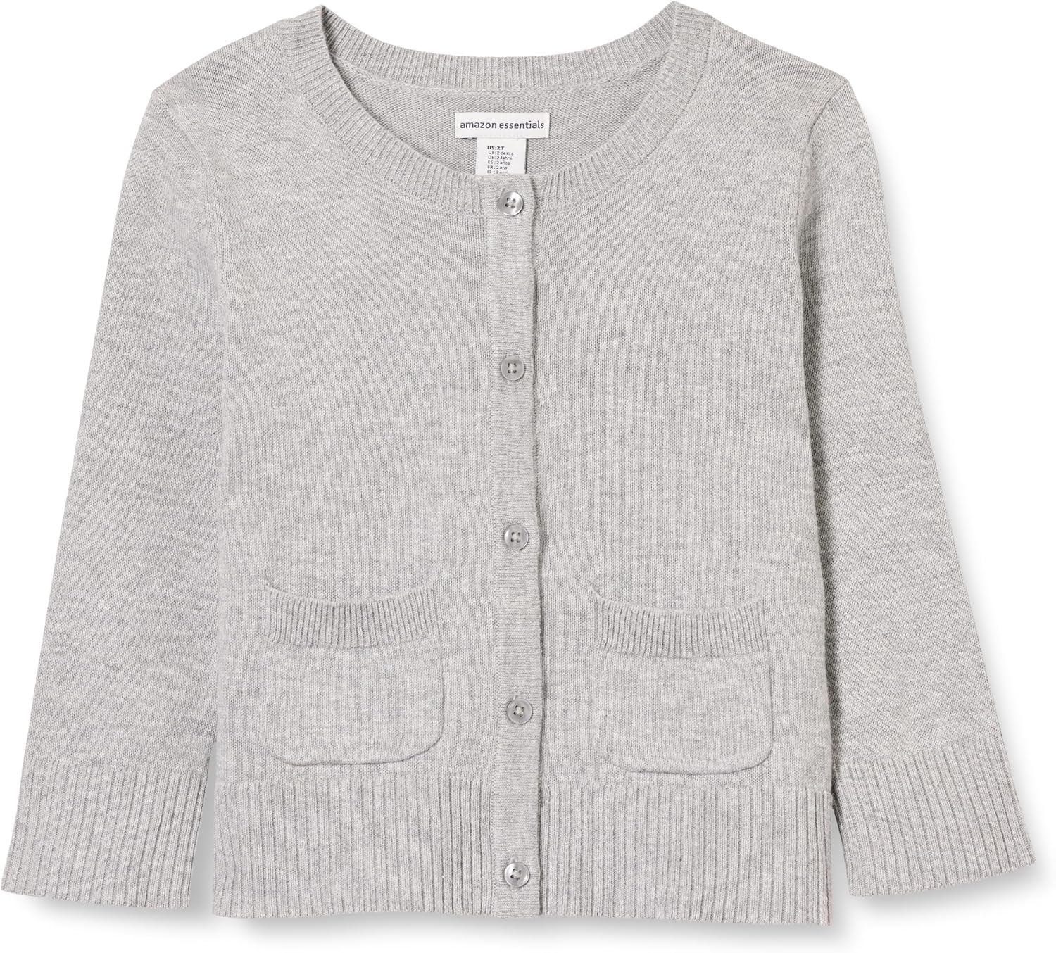 Amazon Essentials Girls and Toddlers’ Uniform Slim Fit Crewneck Cardigan Sweater
