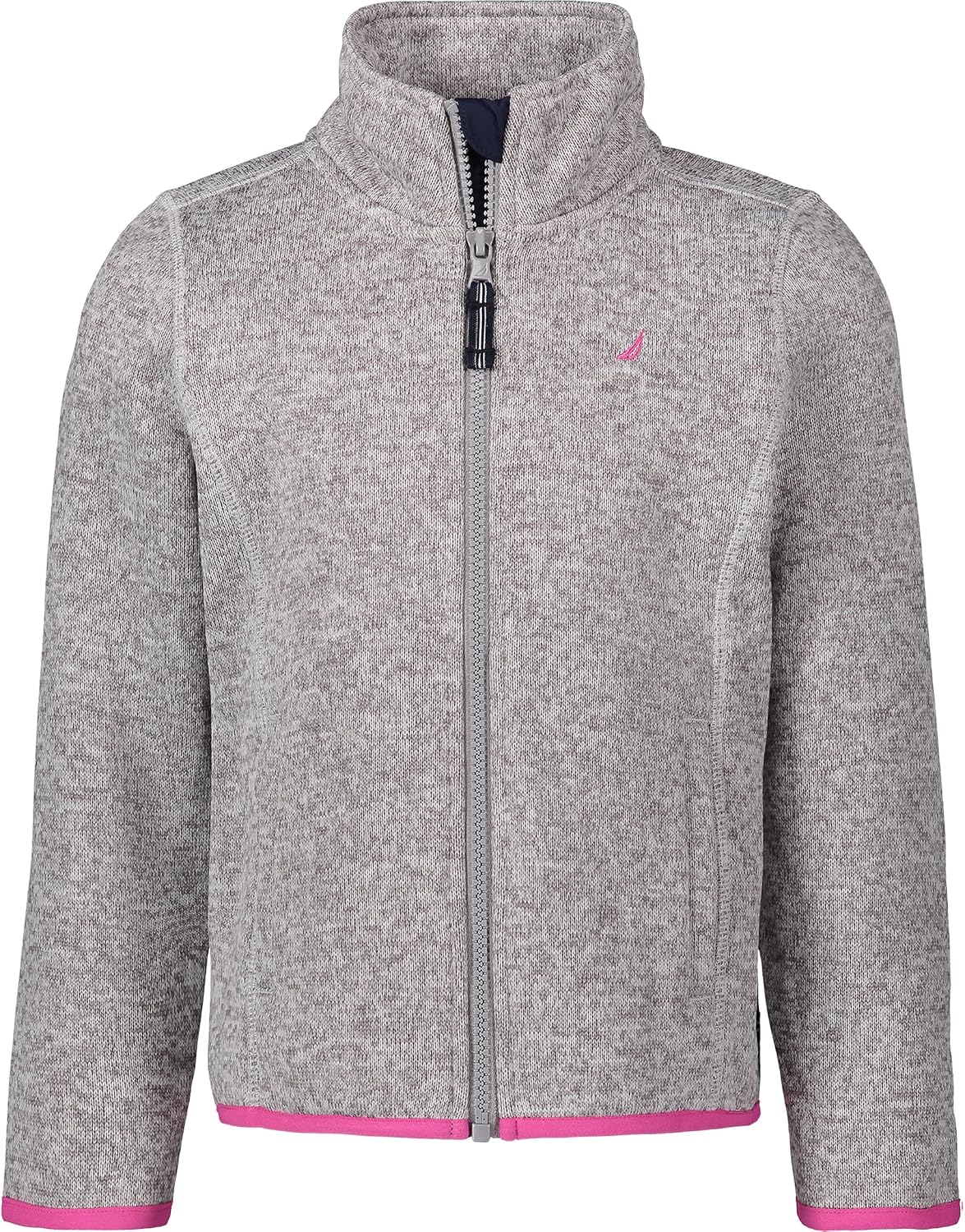 Nautica Girls’ Full-Zip Fleece Jacket, Signature Logo Design, Lightweight & Wind Resistant