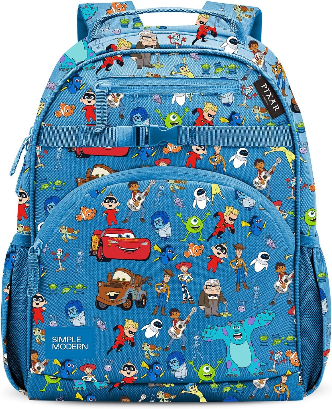 Simple Modern Medium Disney Pixar Toddler Backpack for School Girls and Boys | Kindergarten Elementary Kids Backpack | Fletcher Collection | Kids – 15″ tall | Pixar Mashup on Blue