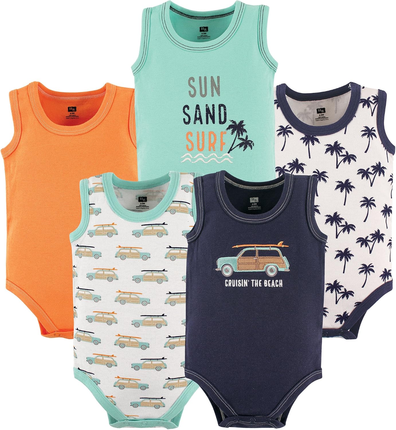 Hudson Baby Unisex Baby Cotton Sleeveless Bodysuits
