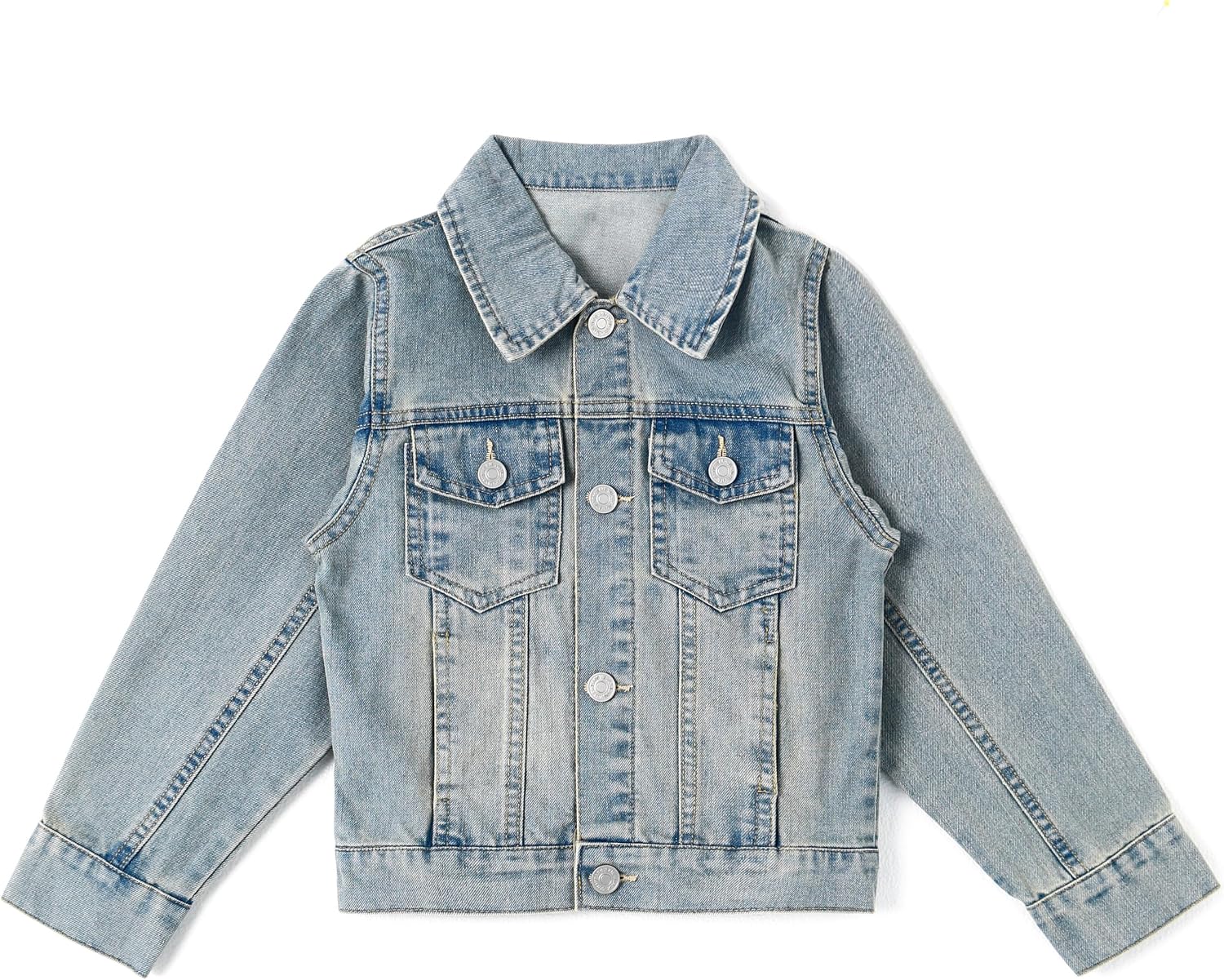 KIDSCOOL SPACE Little Girl/Boy Jean Jacket,Stone Washed Soft Denim Outfits