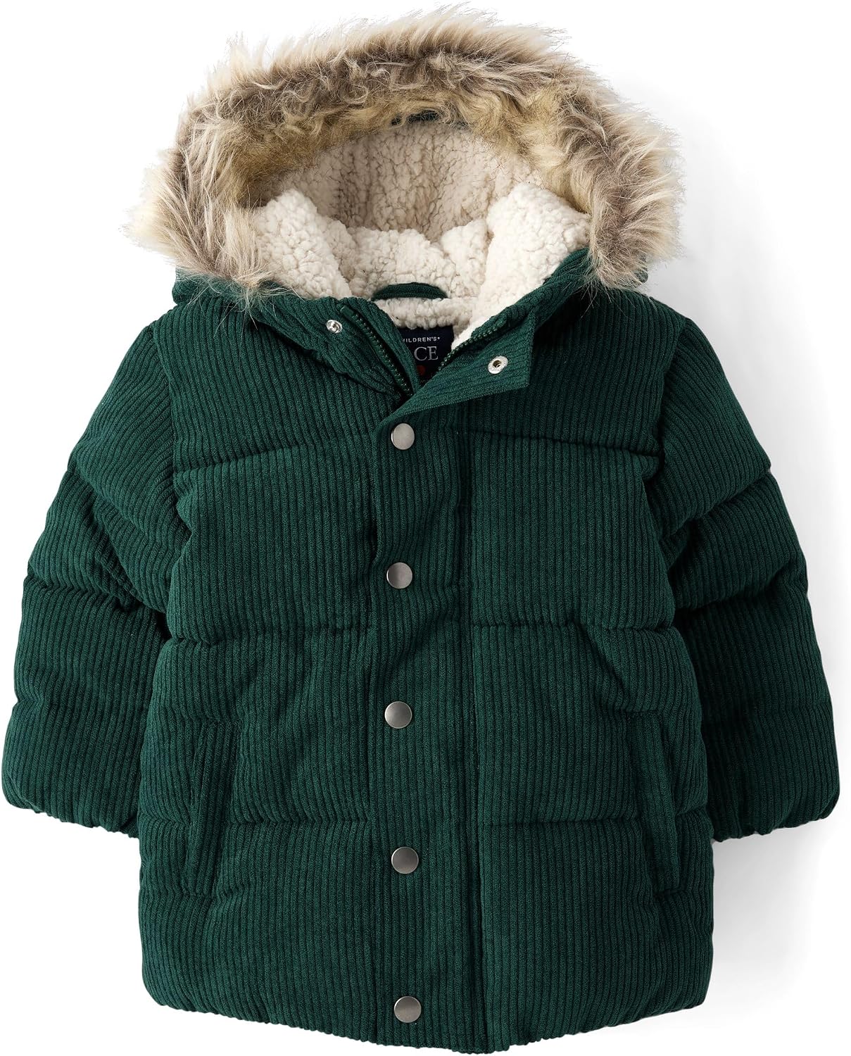 The Children’s Place Baby Boys’ And Toddler Water and Wind Resistant Hooded Zip Front Courdory Puffer Jacket