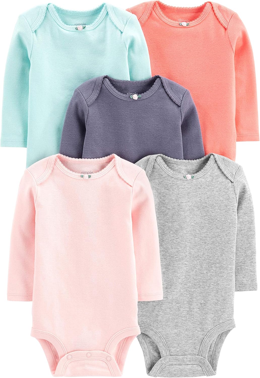 Simple Joys by Carter’s Baby Girls 5-pack Long-sleeve Bodysuit