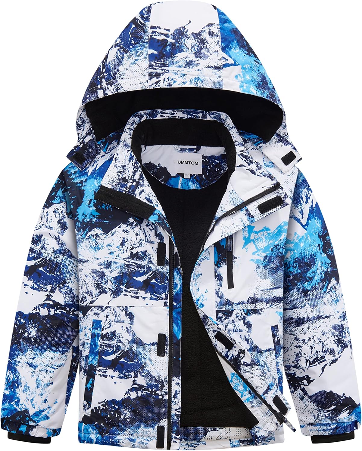 Boys Waterproof Ski Jacket Fleece Lined Warm Winter Snow Coat Hooded Winter Jacket for Kids