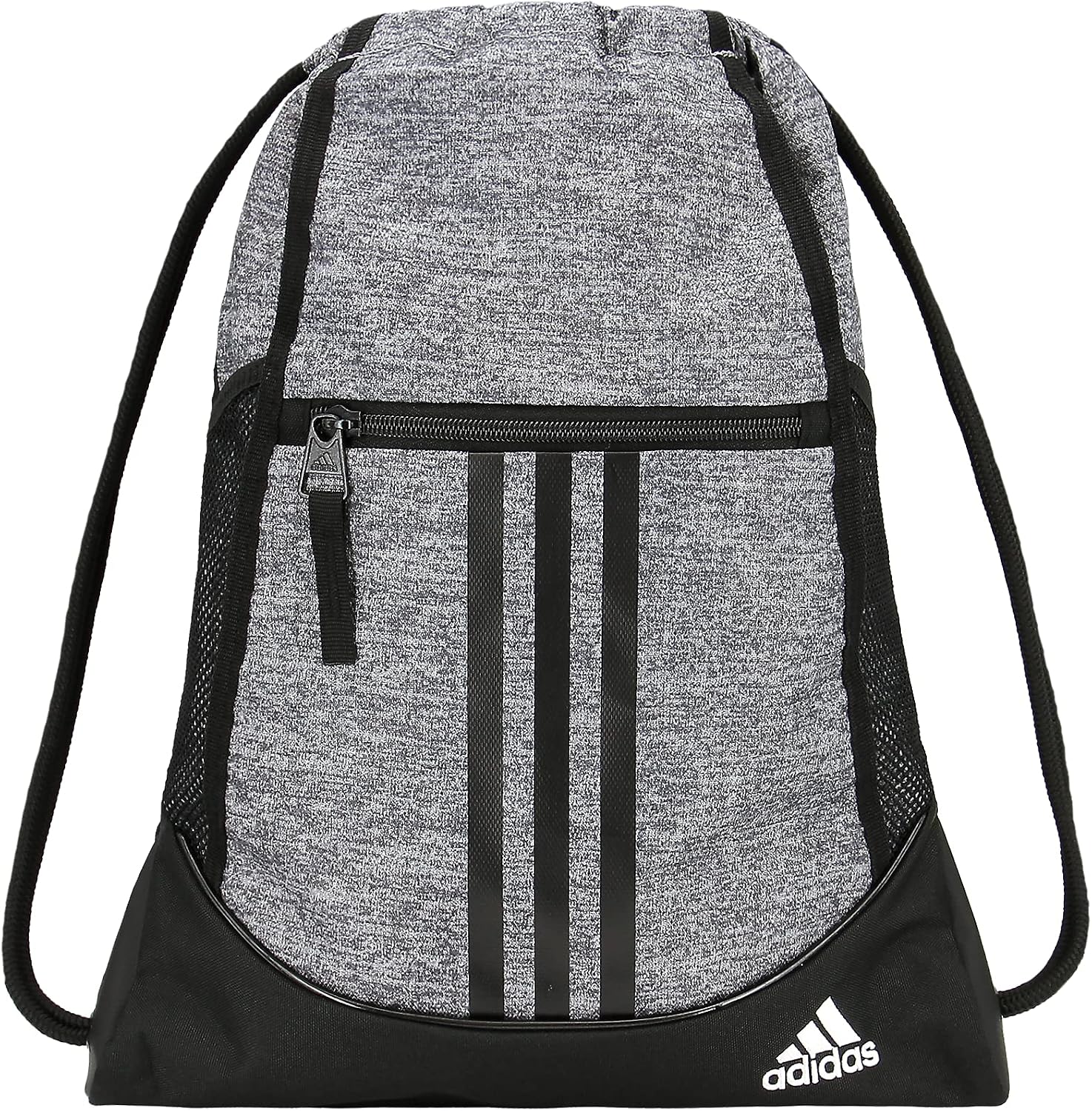 adidas Alliance Sackpack – Drawstring Backpack for Sports, Small Gym Bag, Jersey Onix Grey/Black/White/2, OSFA