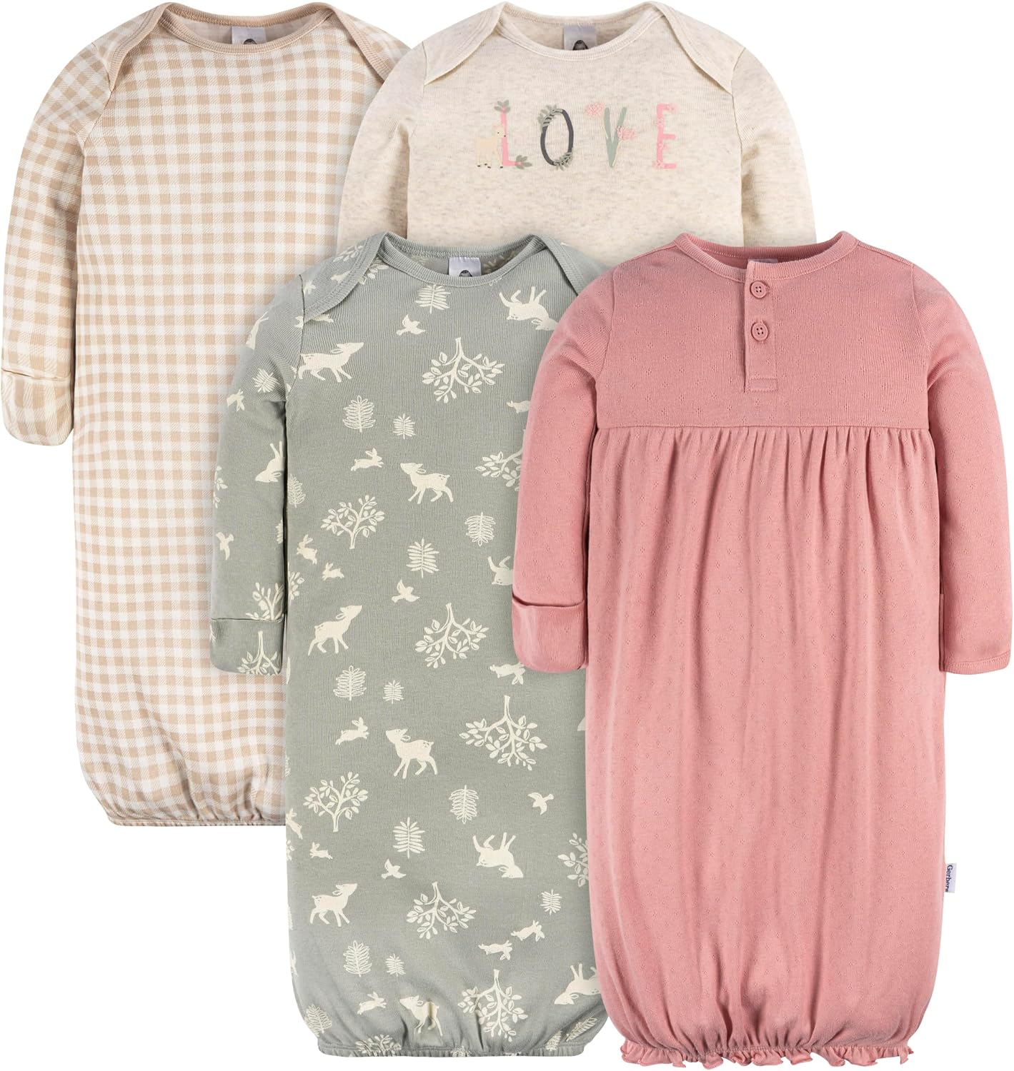 Gerber Baby Girls’ 4-pack Sleeper Gown