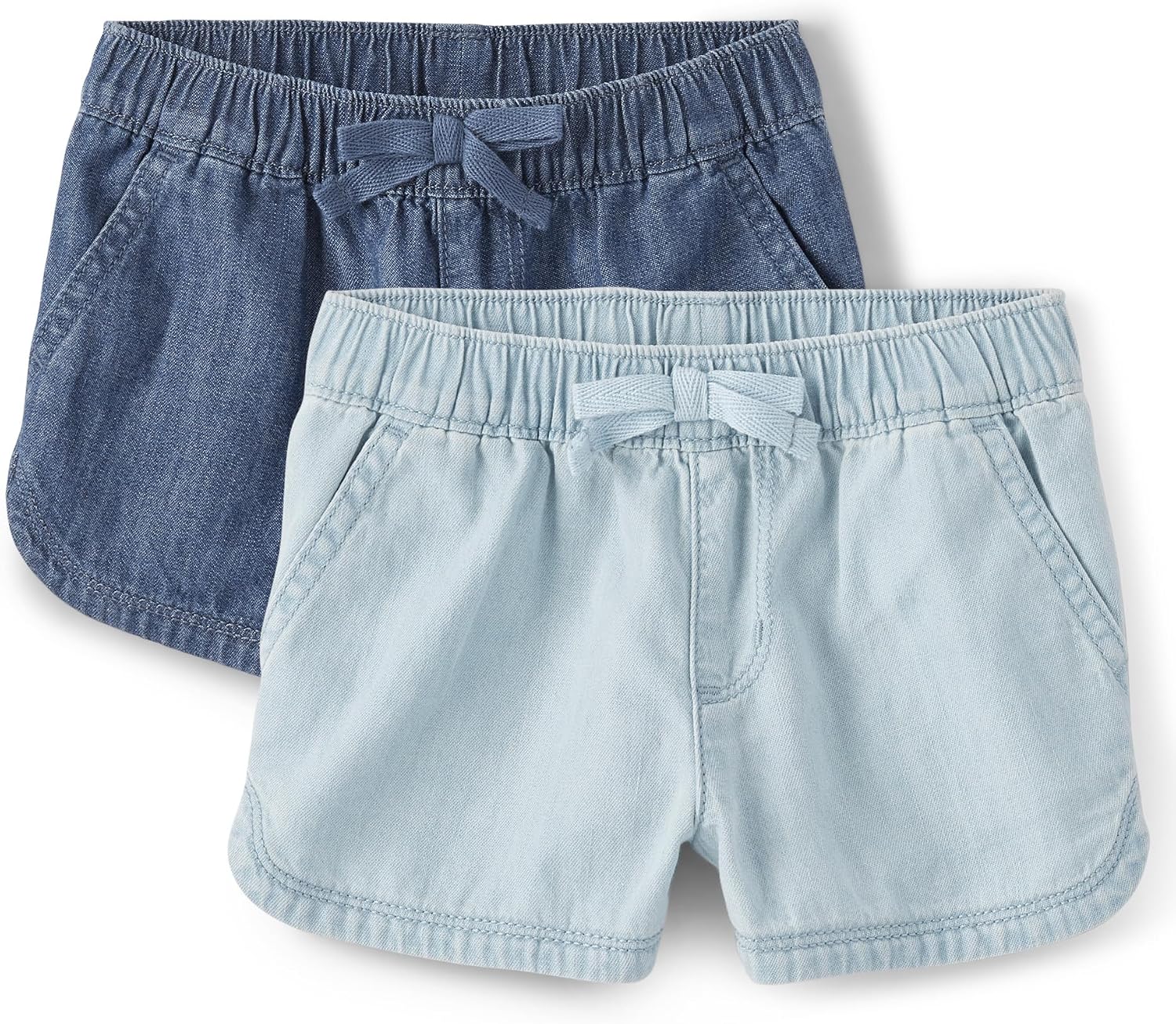 The Children’s Place Baby Girls’ and Toddler Pull on Chambray Shorts