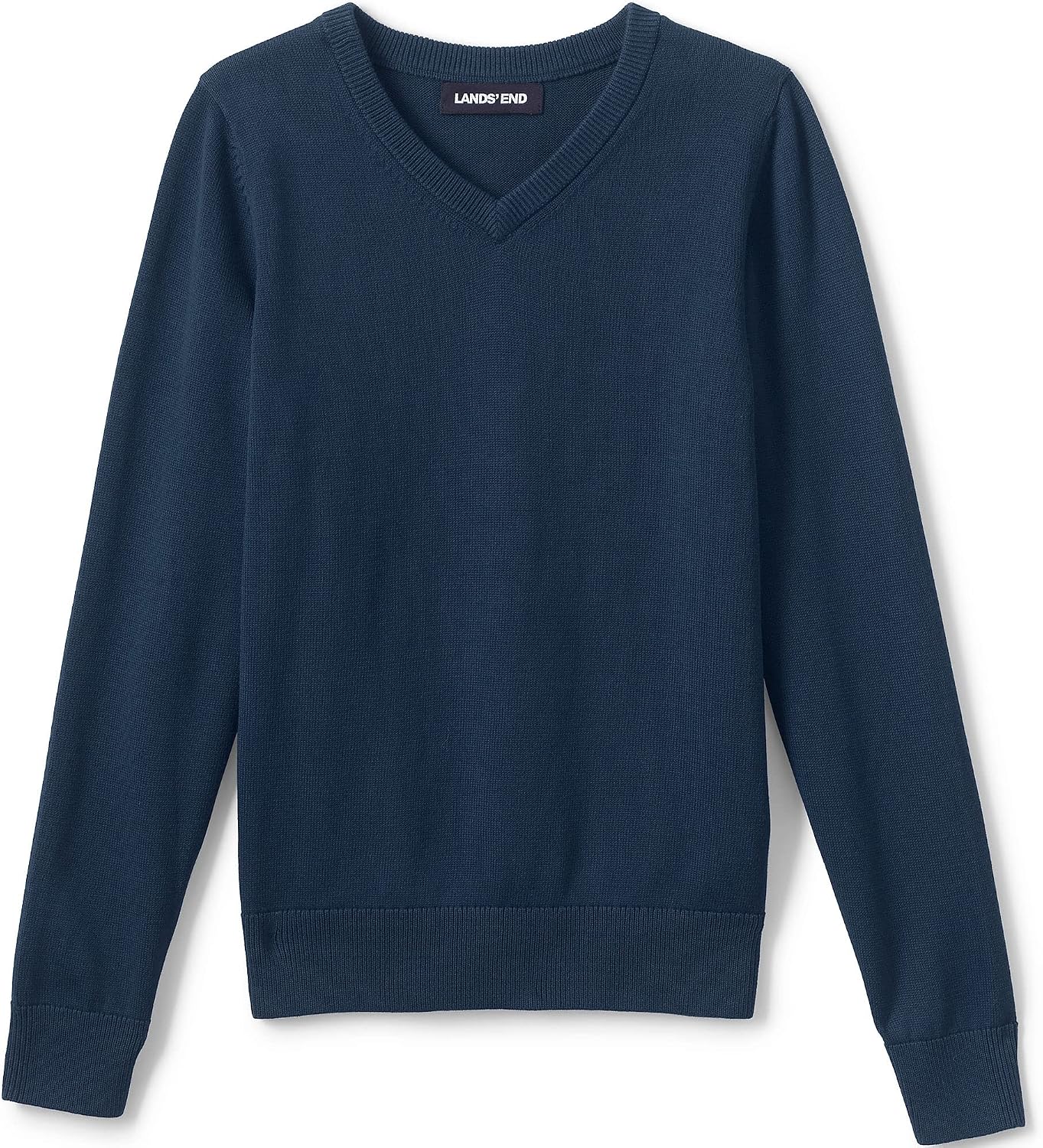 Lands’ End School Uniform Boys Cotton Modal Fine Gauge V-Neck Sweater