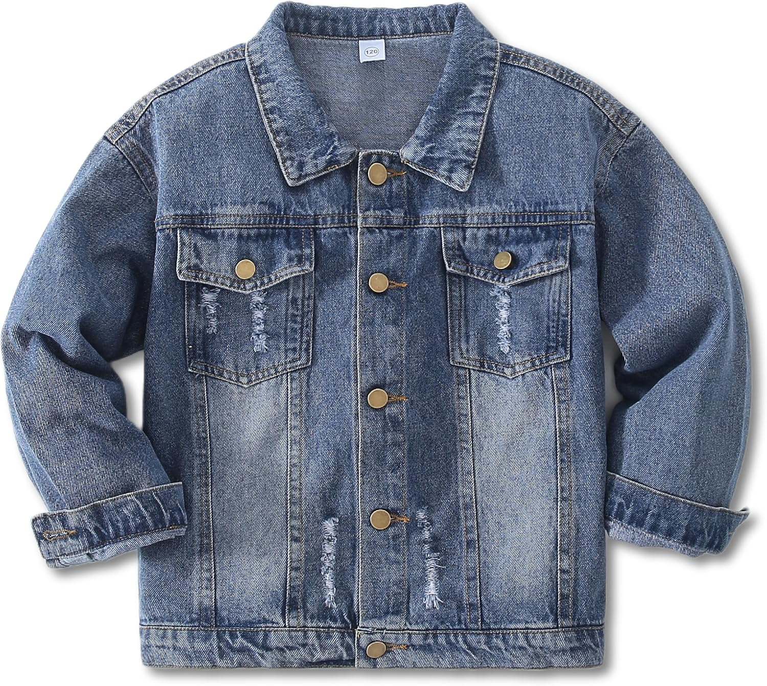 Girls Boys Jean Jacket for (4-14 Years Kids) Trendy Cozy Soft Ripped Denim Coat Casual Outerwear School Travel Teen Gift