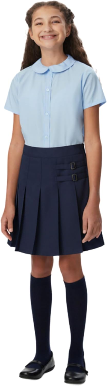 French Toast Girls’ Adjustable Waist Pleated-Front Two-Tab Scooter Skirt