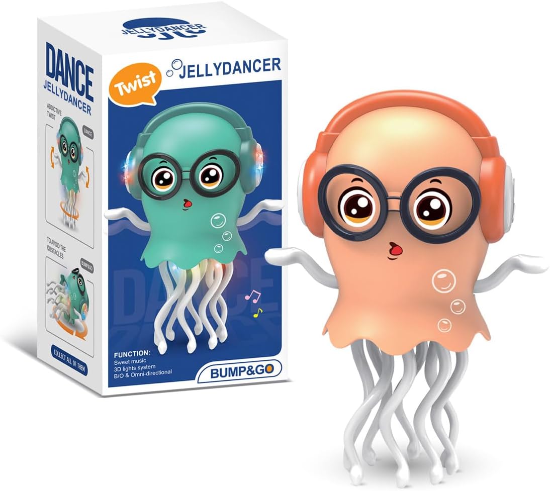 Baby Musical Toys Dancing Jellydancer, Baby Toys 3 4 5 6 7 8 9 10 11 12 Learning Crawl Walking, Fidget Gifts Magic Dancing Music Crawling Toys for 3-8 Year Old Boy Girl Kids Birthday Gifts