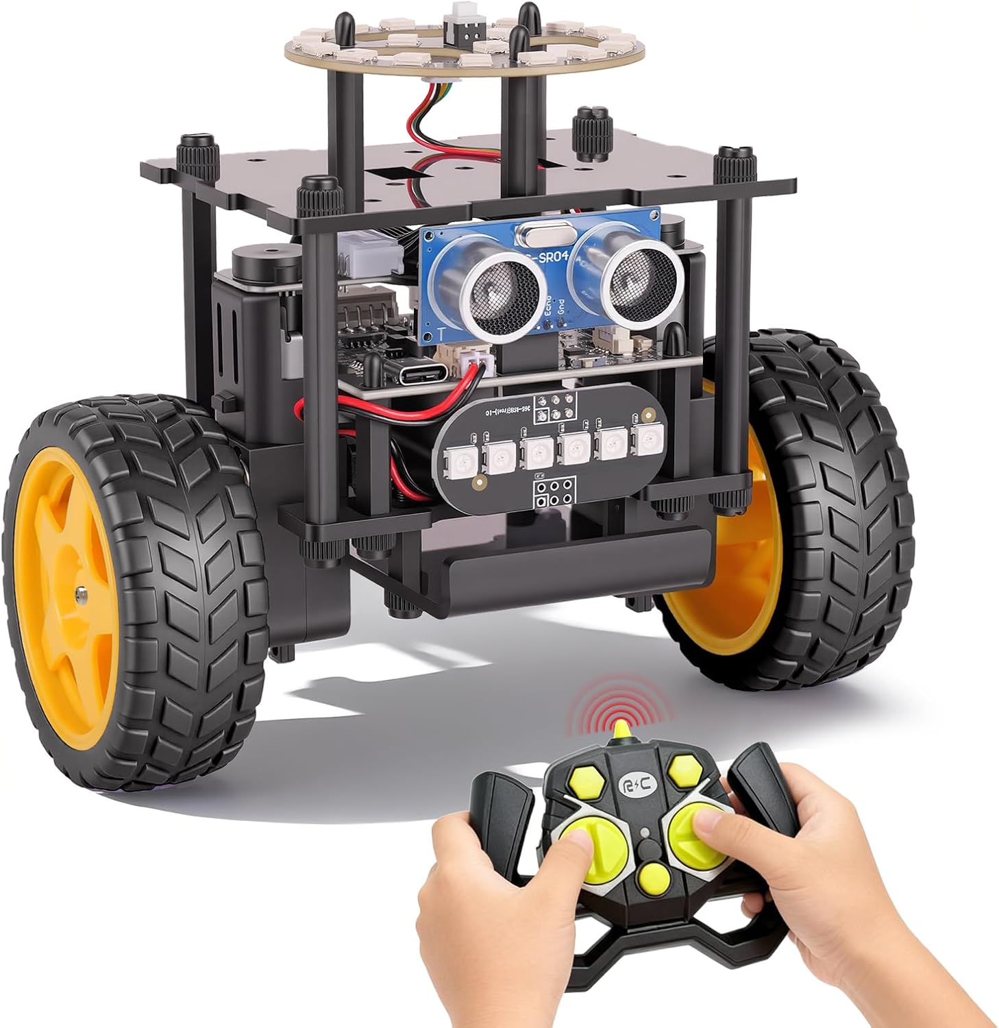 Smart Robot Car Kit Toys for Kids Ages 8-12 12-16, Remote Control Building Robotics Kit, STEM Educational Science Kit Gifts for Teen Boys Girls 8-13 14 15 16 Year Old
