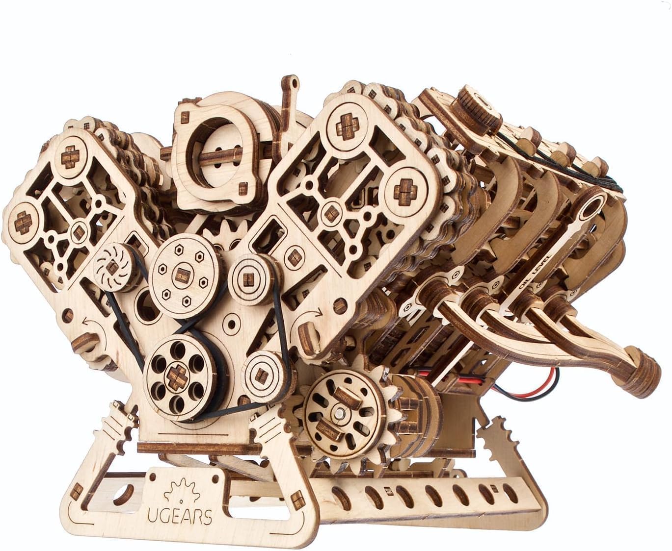 UGEARS V8 Engine Model Kit – 3D Wooden Puzzles for Adults, 3D Puzzle Model Engine Kit, DIY Kits Gifts for Engineers for Fathers Day, Wooden Model Kits for Adults to Build, Brain Teaser Hobby Set