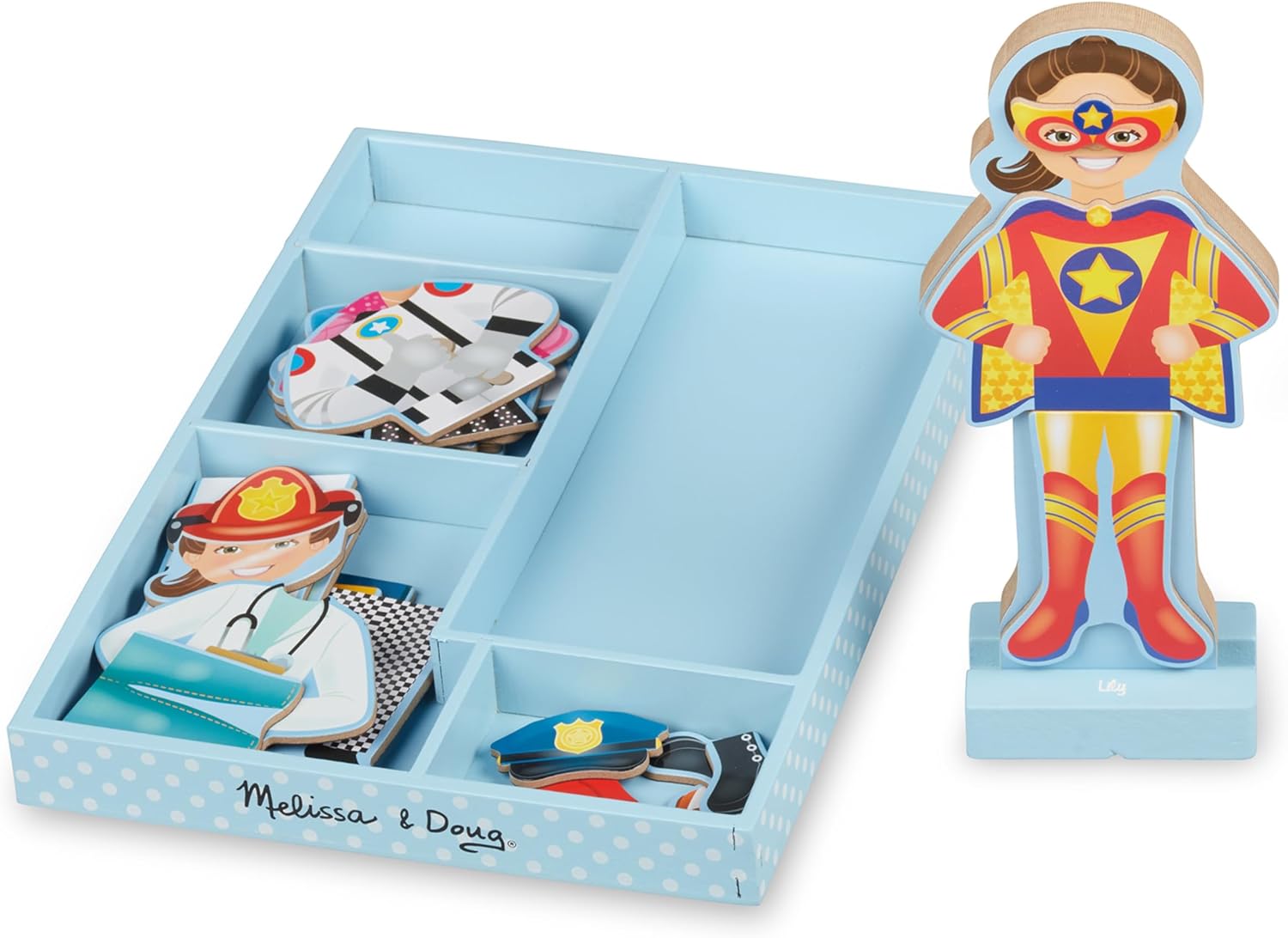 Melissa & Doug Julia Magnetic Dress-Up Wooden Doll Pretend Play Set (25+ pcs)