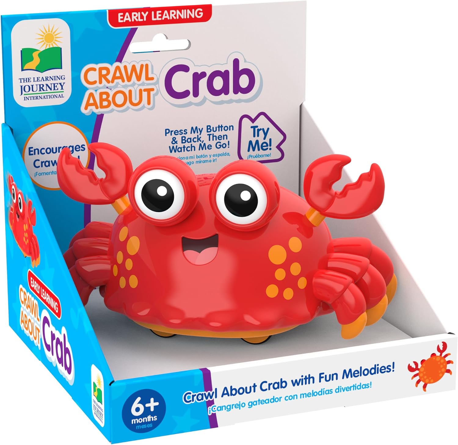The Learning Journey Crawl About Crab – Musical Crawling Toy for Babies – Interactive Movement Aid with Songs – Developmental Baby Toy for Ages 6+ Months