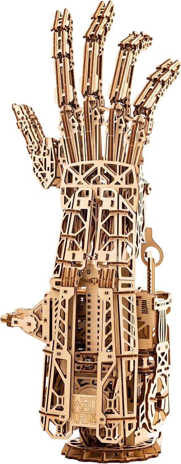 Wood Trick Cyber Robotic Hand 3D Wooden Puzzles for Adults to Build – Wooden Models Engineering DIY Project Mechanical 3D Puzzles Model Kits for Adults