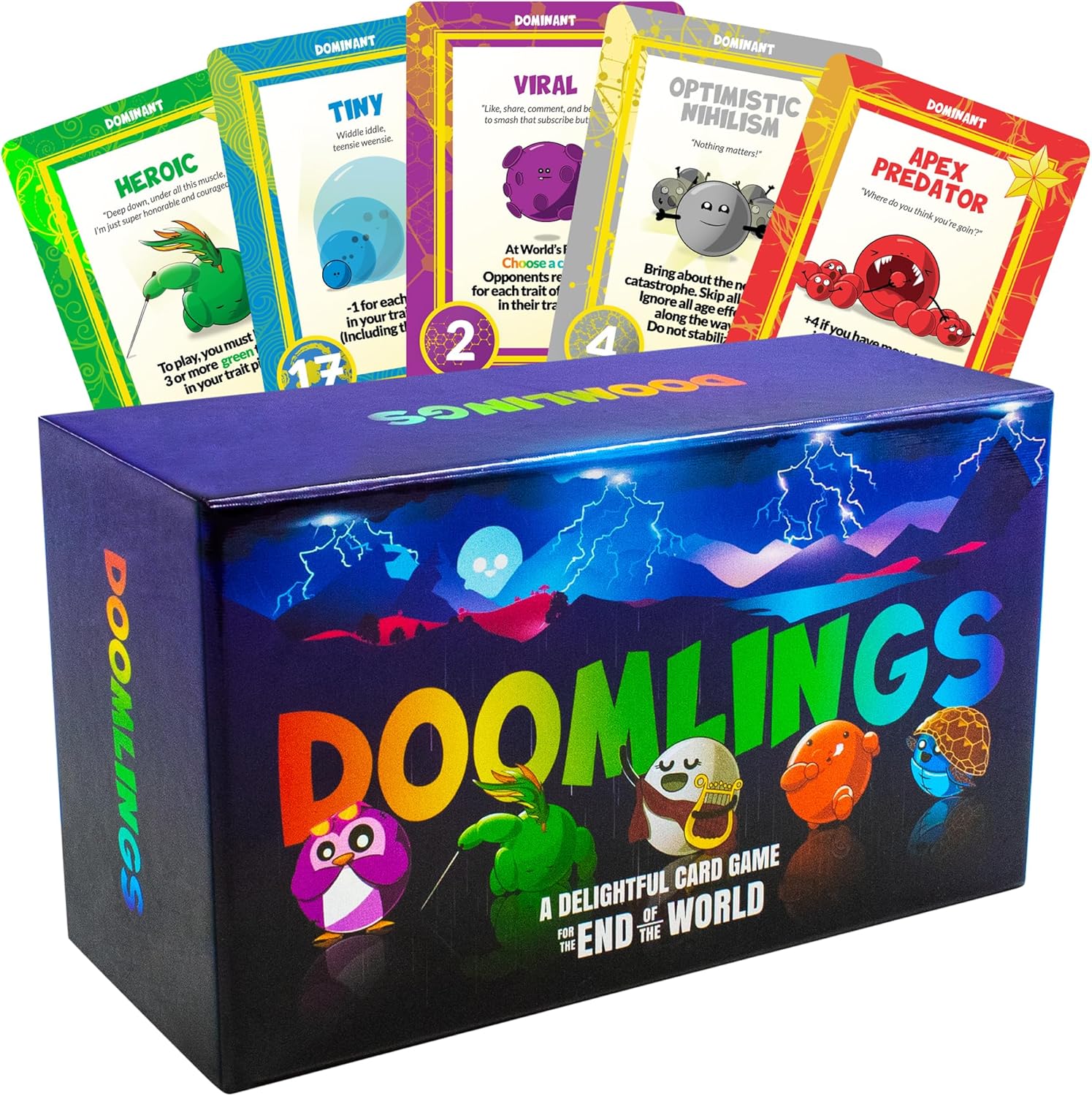 Doomlings – A Delightful Card Game for The End of The World – Best New Strategy Card Game for Adults, Kids, & Teens | 2-6 Players | Perfect for Families and Travel | Easy to Learn (Base Edition)