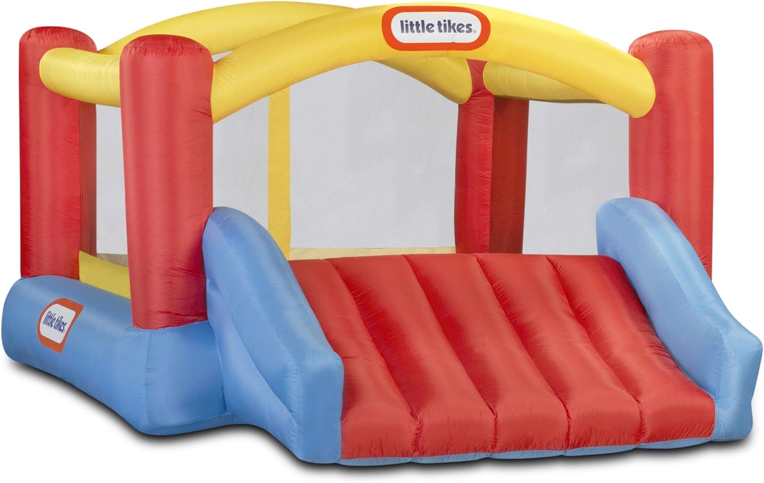 Little Tikes Jump ‘n Slide Inflatable Bouncer Includes Heavy Duty Blower With GFCI, Stakes, Repair Patches, And Storage Bag, for Kids Ages 3-8 Years