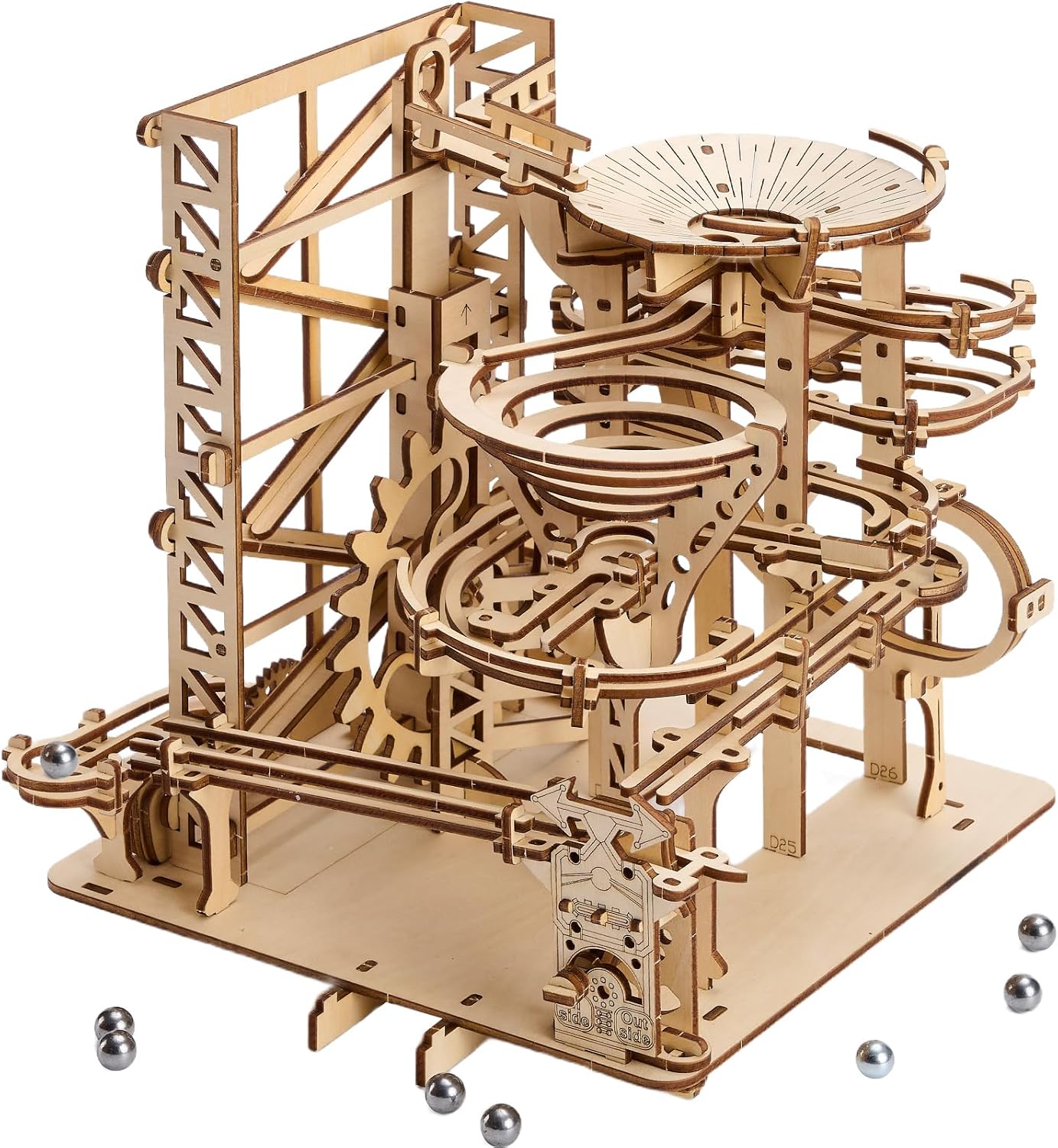 3D Wooden Puzzles for Adults: 330 pcs 3D Mechanical Wood Marble Run with Roller Coaster Model Kit for Brian Teaser to Build – Christmas Hobbies Craft Kits Puzzles for Adults Home Decor Gifts