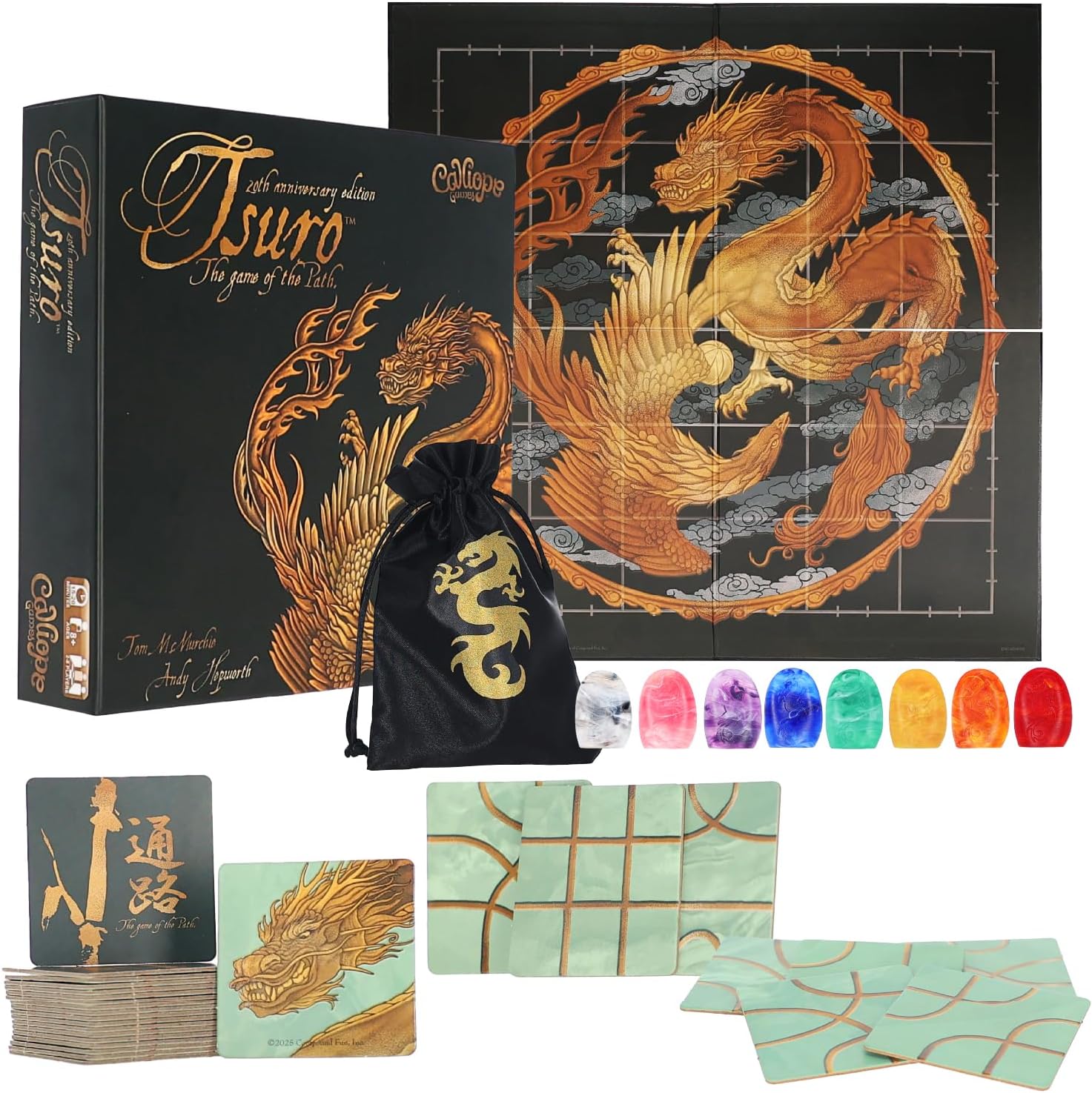 Tsuro 20th Anniversary Edition – Award-Winning Tile-Laying Strategy Board Game, 2-8 Players Ages 8+