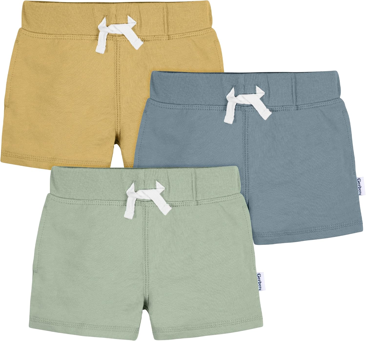 Gerber Baby Boys’ 3-Pack Pull-on Knit Shorts