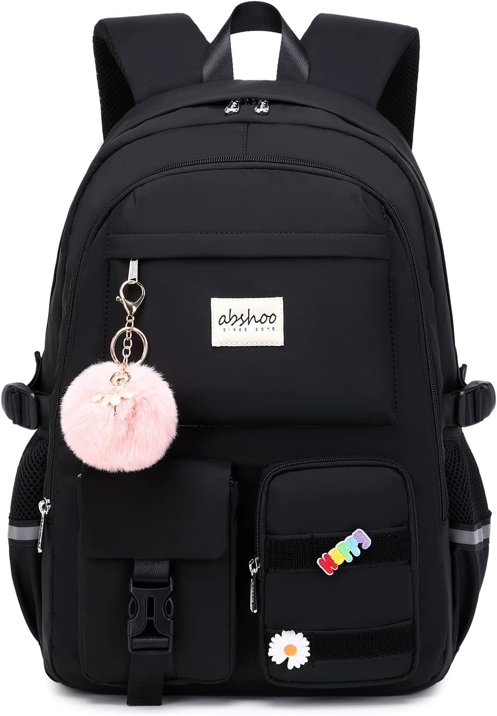 abshoo Big Student Laptop Backpack For College Women Middle High School Teen Girls Bookbag Travel Daypack (Black) | For College