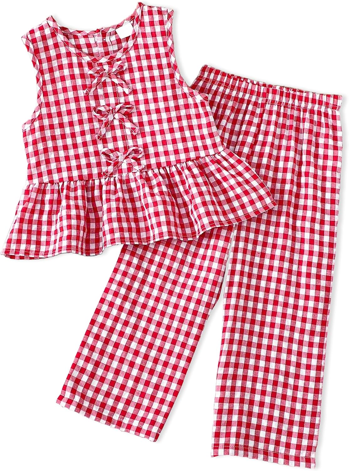 Doresbebe Toddler Girl Clothes Baby Girl Clothing Summer Outfit 2-6 Year Little Matching Sleeveless Top Long Pants Set 2Pcs